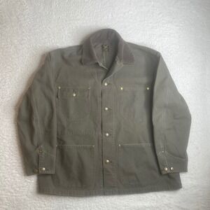 orSlow 2000s Chore Coat Men 1 Medium Crocodile Green Canvas Jacket Made in Japan